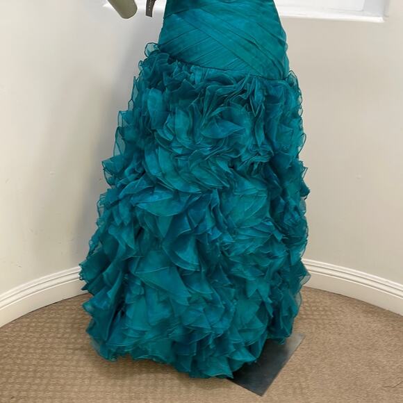 BICICI & COTY Strapless Teal Gown Rhinestones accent Size S Special Occasion NWT - Picture 8 of 15